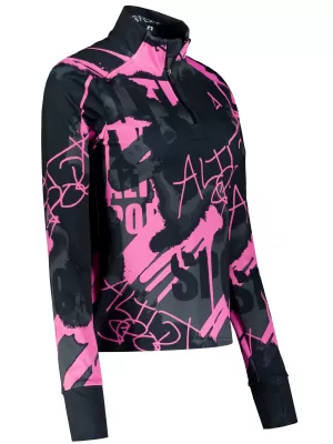 Frauen Sport Sweatshirt Premium Plus ALTISPORT VOJ/ALW076MI04 SCHWARZ/FLUO PINK