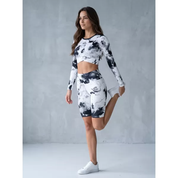  Frauen -Leggings über den Knien Premium ALTISPORT VOJ/ALW066LEG02 WEIß -UND -SCHWARZ 