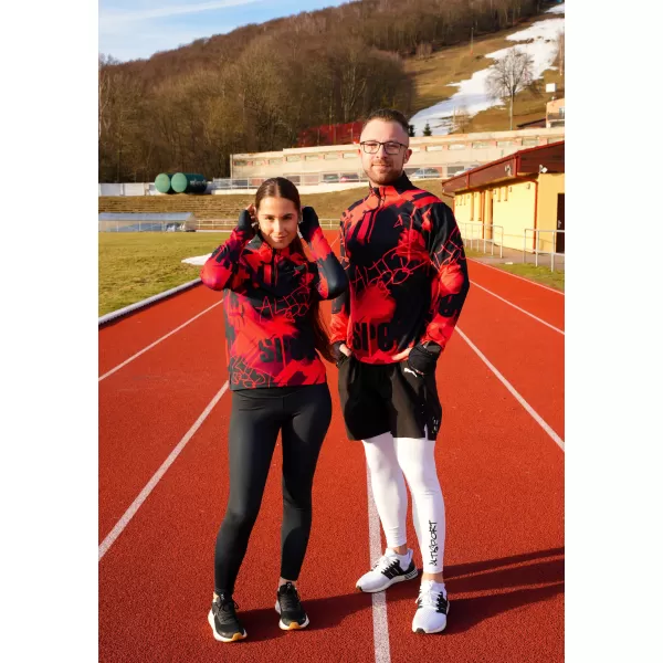  Frauen Sport Sweatshirt Premium Plus ALTISPORT VOJ/ALW076MI04 ROT/SCHWARZ 