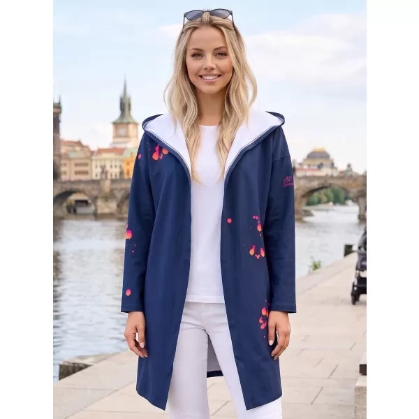  Damen -Strickjacke Premium ALTISPORT VOJ/ALW077MI07 DUNKELBLAU-ORANGE 