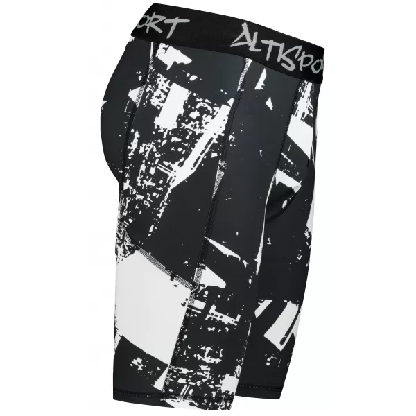  Männersport -Leggings über den Knien der Prämie ALTISPORT VOJ/ALM079LEG02 SCHWARZ UND WEIß 
