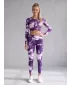 Lange Leggings für Frauen Premium ALTISPORT VOJ/ALW066LEG01 WEIß -VIOLETT