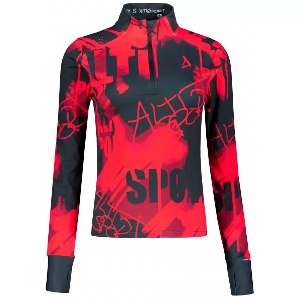  Frauen Sport Sweatshirt Premium Plus ALTISPORT VOJ/ALW076MI04 ROT/SCHWARZ 