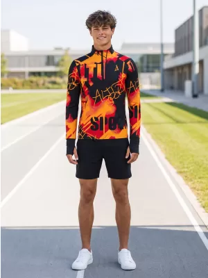 Herren Sport Sweatshirt Premium Plus ALTISPORT VOJ/ALM076MI04 ORANGE/SCHWARZ