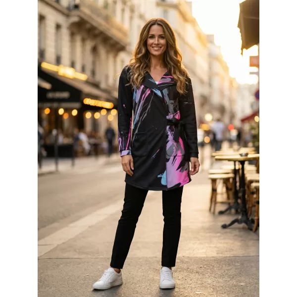  Frauen -Sweatshirt -Premium -Tasche für Frauen ALTISPORT VOJ/ALW074MI05 SCHWARZ -PINK 