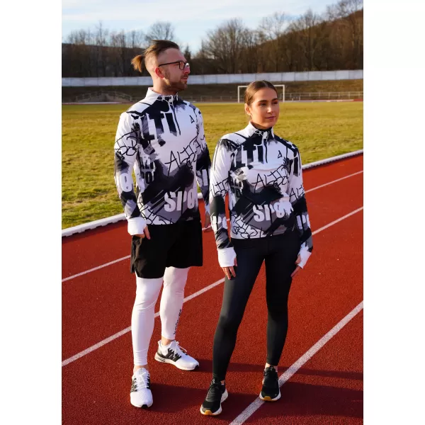  Frauen Sport Sweatshirt Premium Plus ALTISPORT VOJ/ALW076MI04 WEIß/SCHWARZ 