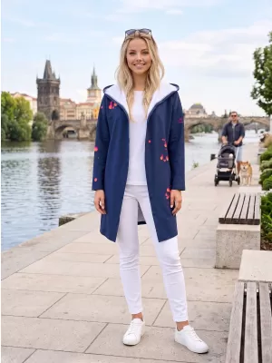 Damen -Strickjacke Premium ALTISPORT VOJ/ALW077MI07 DUNKELBLAU-ORANGE