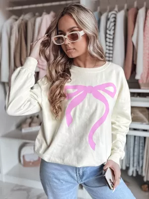 Frauen übergroße Sweatshirt für Frauen DSTREET SOFTTIE BY1356 BEIGE