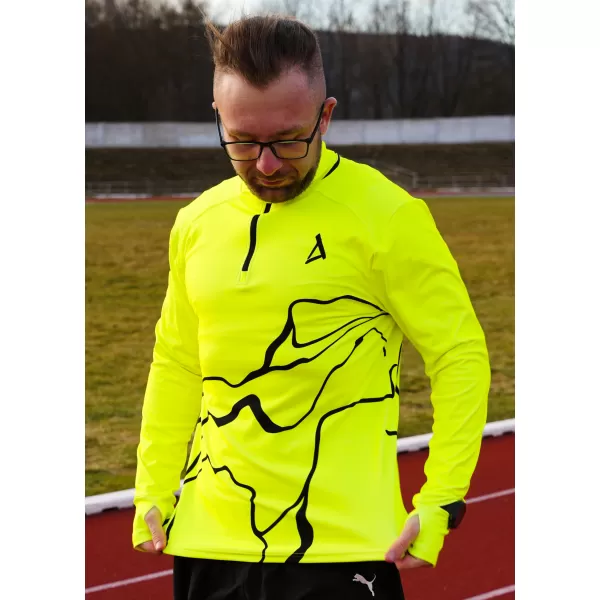  Herren Sport Sweatshirt Premium Plus ALTISPORT VOJ/ALM073MI04 FLUO-GELB 