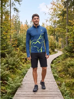 Herren Sport Sweatshirt Premium Plus ALTISPORT VOJ/ALM073MI04 MARINE-FLUO GELB