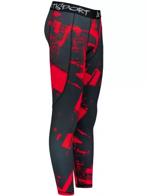 Herrensport -Leggings langer Prämie ALTISPORT VOJ/ALM079LEG01 SCHWARZ -RED
