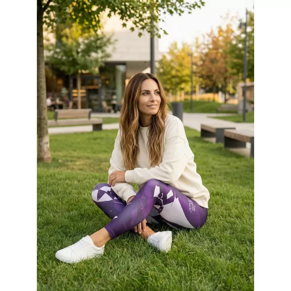  Lange Leggings für Frauen Premium ALTISPORT VOJ/ALW080LEG01 DUNKELVIOLETT 