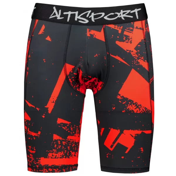  Männersport -Leggings über den Knien der Prämie ALTISPORT VOJ/ALM079LEG02 SCHWARZ -RED 