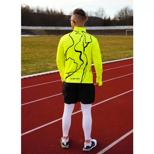  Herren Sport Sweatshirt Premium Plus ALTISPORT VOJ/ALM073MI04 FLUO-GELB 