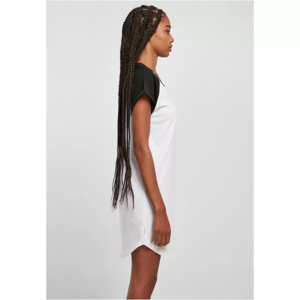  Kleid URBAN CLASSICS TB5030 WEIß/SCHWARZ 