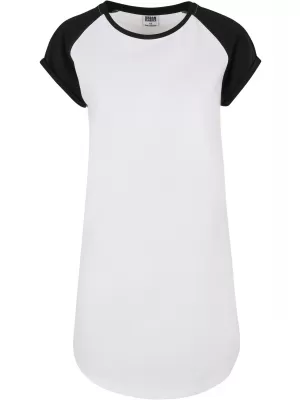 Kleid URBAN CLASSICS TB5030 WEIß/SCHWARZ