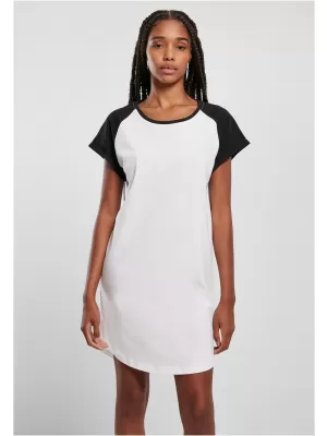 Kleid URBAN CLASSICS TB5030 WEIß/SCHWARZ