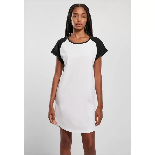  Kleid URBAN CLASSICS TB5030 WEIß/SCHWARZ 