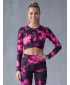 Funktionaler Ernteoberteil der Frauen mit langen Ärmeln Premium ALTISPORT VOJ/ALW066TR04 SCHWARZ -PINK