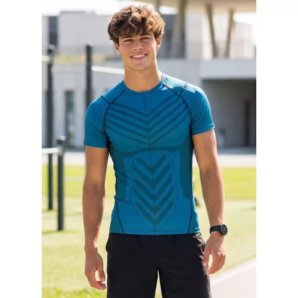  Funktionelle Komprimierung t -Shirt von Männern mit kurzer Ärmelnprämie ALTISPORT VOJ/ALM095TR04 KEROSIN 