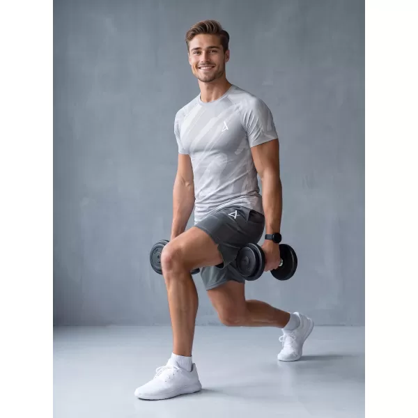  Funktionelle Komprimierung t -Shirt von Männern mit kurzer Ärmelnprämie ALTISPORT VOJ/ALM072TR04 GRAU 