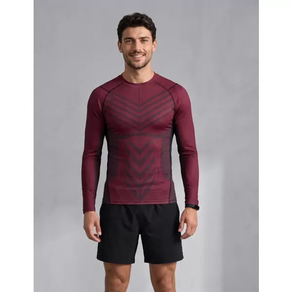  Funktionelle Kompression t -Shirt von Männern mit langarmiger Prämie ALTISPORT VOJ/ALM095TR03 WEINRÖTET 