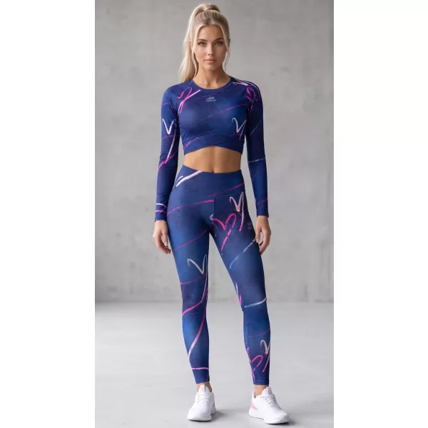  Funktionaler Ernteoberteil der Frauen mit langen Ärmeln Premium ALTISPORT VOJ/ALW082TR04 DUNKELBLAU 