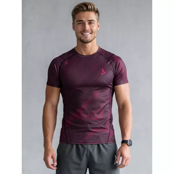  Funktionelle Komprimierung t -Shirt von Männern mit kurzer Ärmelnprämie ALTISPORT VOJ/ALM072TR04 WEINRÖTET 