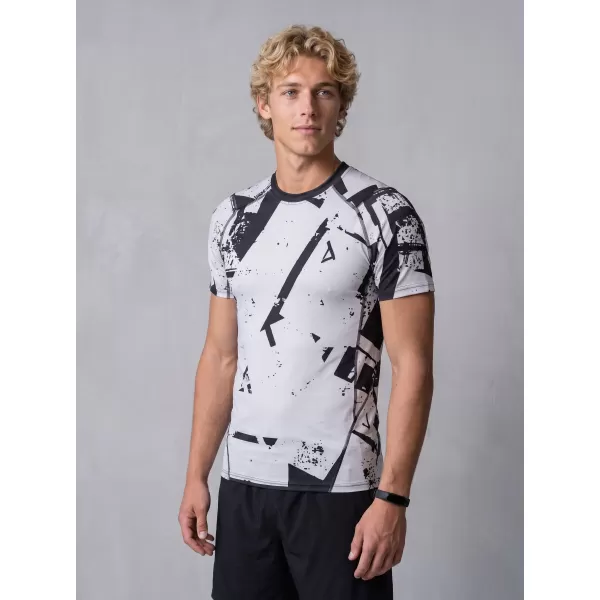  Funktionelle Komprimierung t -Shirt von Männern mit kurzer Ärmelnprämie ALTISPORT VOJ/ALM079TR04 SCHWARZ -GRAY 