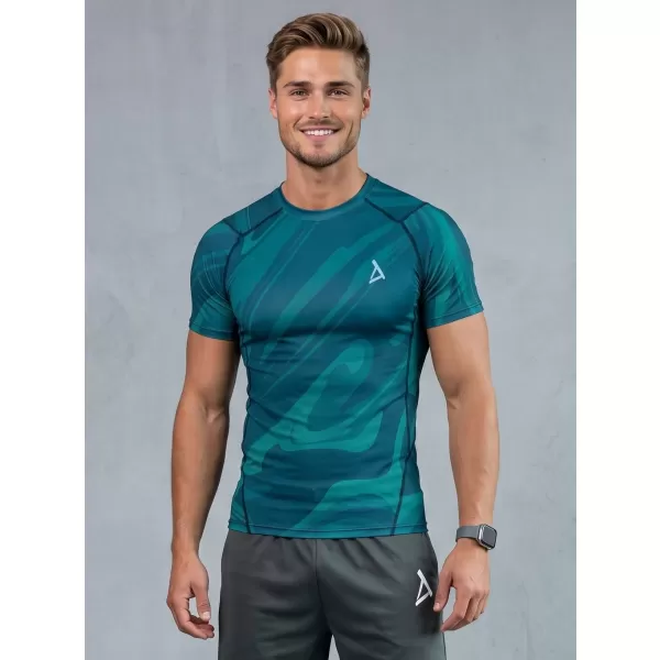  Funktionelle Komprimierung t -Shirt von Männern mit kurzer Ärmelnprämie ALTISPORT VOJ/ALM072TR04 KEROSIN 