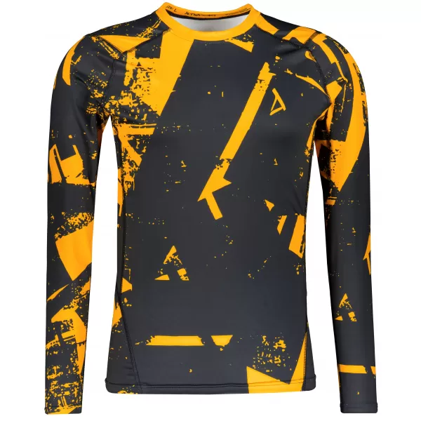  Funktionelle Kompression t -Shirt von Männern mit langarmiger Prämie ALTISPORT VOJ/ALM079TR03 SCHWARZ -AUSGELB 