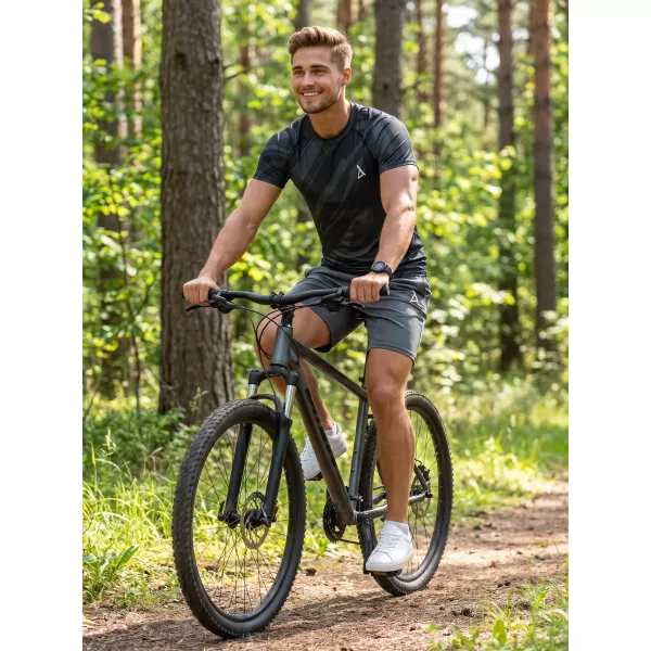  Funktionelle Komprimierung t -Shirt von Männern mit kurzer Ärmelnprämie ALTISPORT VOJ/ALM072TR04 SCHWARZ 