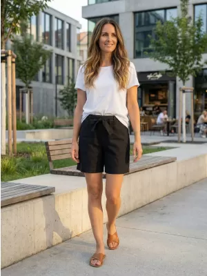 Damenshorts ALTISPORT ETHEL SCHWARZ