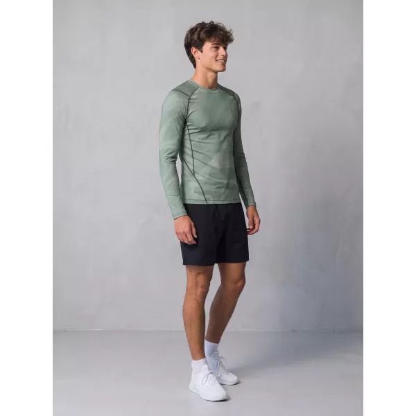  Funktionelle Kompression t -Shirt von Männern mit langarmiger Prämie ALTISPORT VOJ/ALM072TR03 GRÜN 