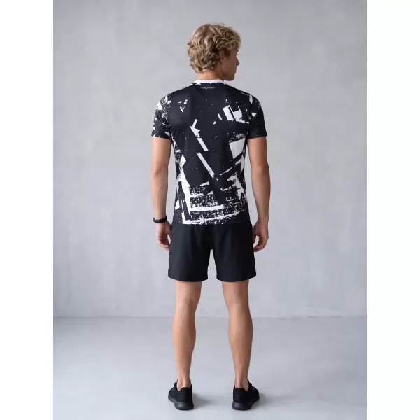  Funktionelle Komprimierung t -Shirt von Männern mit kurzer Ärmelnprämie ALTISPORT VOJ/ALM079TR04 SCHWARZ UND WEIß 