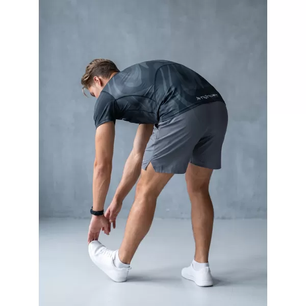  Funktionelle Komprimierung t -Shirt von Männern mit kurzer Ärmelnprämie ALTISPORT VOJ/ALM072TR04 SCHWARZ 