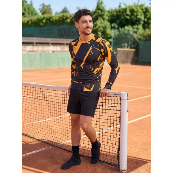  Funktionelle Kompression t -Shirt von Männern mit langarmiger Prämie ALTISPORT VOJ/ALM079TR03 SCHWARZ -AUSGELB 