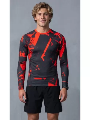Funktionelle Kompression t -Shirt von Männern mit langarmiger Prämie ALTISPORT VOJ/ALM079TR03 SCHWARZ -RED