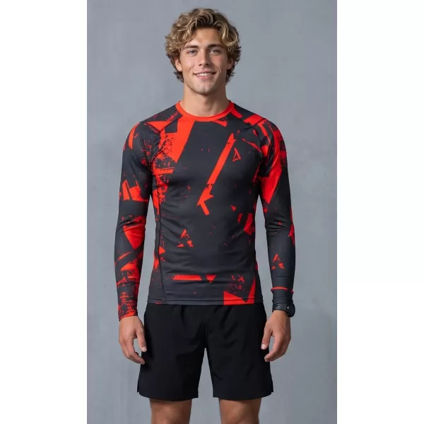  Funktionelle Kompression t -Shirt von Männern mit langarmiger Prämie ALTISPORT VOJ/ALM079TR03 SCHWARZ -RED 