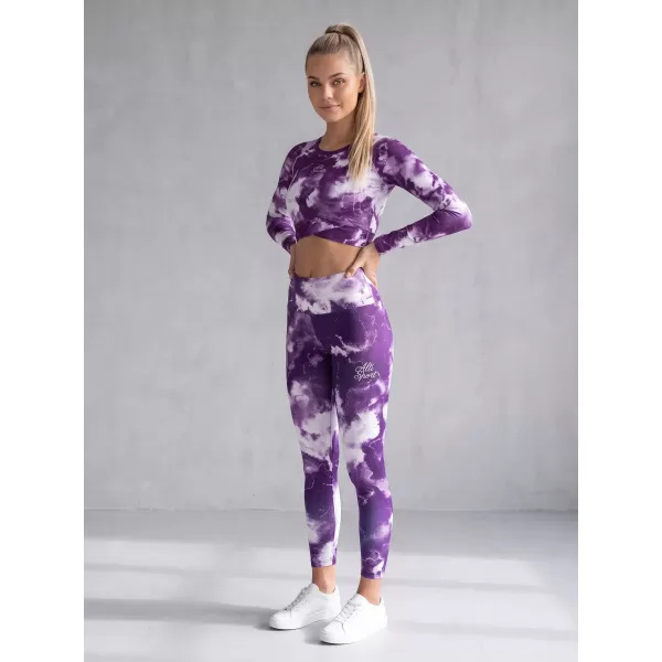  Funktionaler Ernteoberteil der Frauen mit langen Ärmeln Premium ALTISPORT VOJ/ALW066TR04 WEIß -VIOLETT 