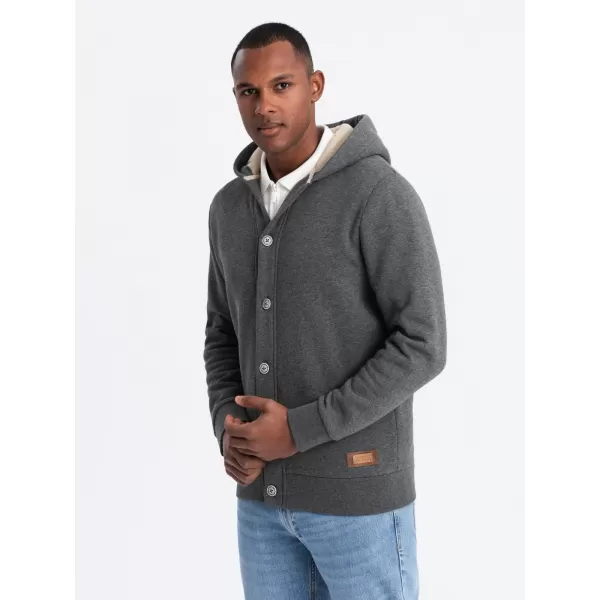  Herren -Sweatshirt OMBRE OM-SSZP-0186 GRAPHIT MELANGE 