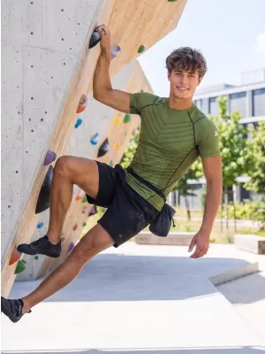 Funktionelle Komprimierung t -Shirt von Männern mit kurzer Ärmelnprämie ALTISPORT VOJ/ALM095TR04 GRÜN