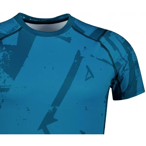  Funktionelle Komprimierung t -Shirt von Männern mit kurzer Ärmelnprämie ALTISPORT VOJ/ALM079TR04 BLAU 