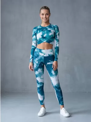 Funktionaler Ernteoberteil der Frauen mit langen Ärmeln Premium ALTISPORT VOJ/ALW066TR04 GRÜN -BLUE
