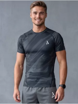 Funktionelle Komprimierung t -Shirt von Männern mit kurzer Ärmelnprämie ALTISPORT VOJ/ALM072TR04 SCHWARZ