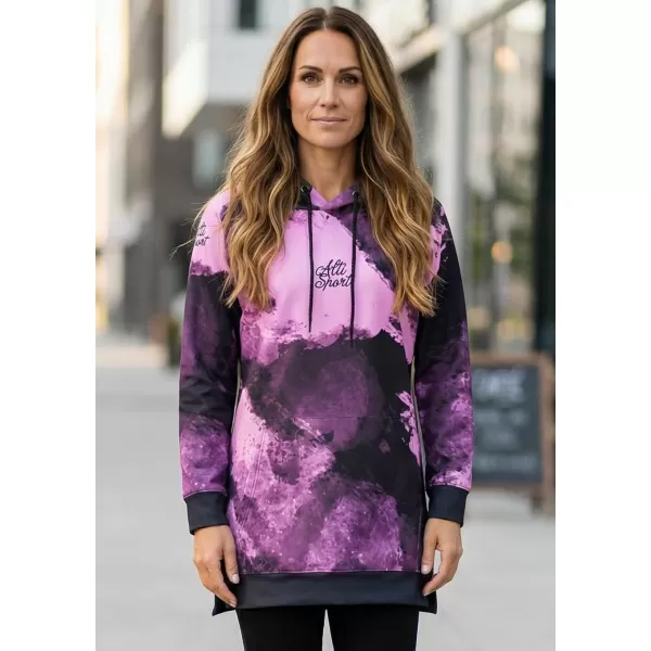  Funktionaler erweiterter Sweatshirt -Prämie von Frauen ALTISPORT VOJ/ALW093MI03 LILA/SCHWARZ 