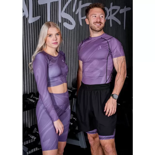  Funktionelle Komprimierung t -Shirt von Männern mit kurzer Ärmelnprämie ALTISPORT VOJ/ALM072TR04 LILA 
