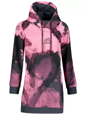 Funktionaler erweiterter Sweatshirt -Prämie von Frauen ALTISPORT VOJ/ALW093MI03 PINK/SCHWARZ