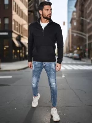 Herren Sweatshirt DSTREET BX5885 SCHWARZ