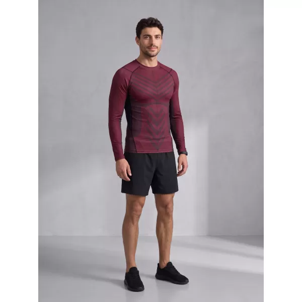  Funktionelle Kompression t -Shirt von Männern mit langarmiger Prämie ALTISPORT VOJ/ALM095TR03 WEINRÖTET 